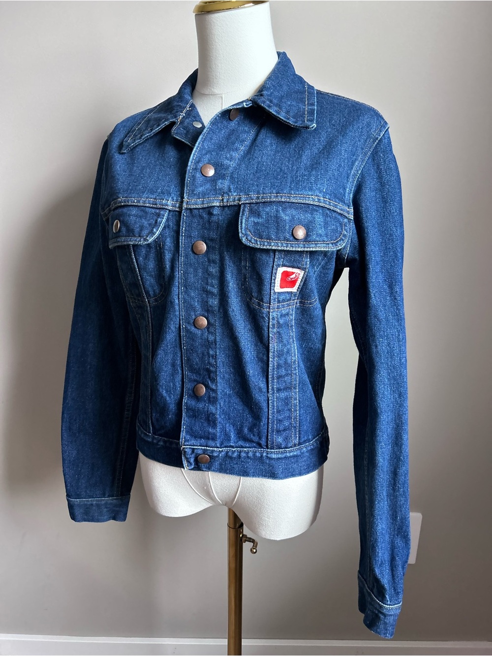 Vintage GWG Denim jean Trucker Jacket Dark Blue 1970’s western cowgirl rodeo